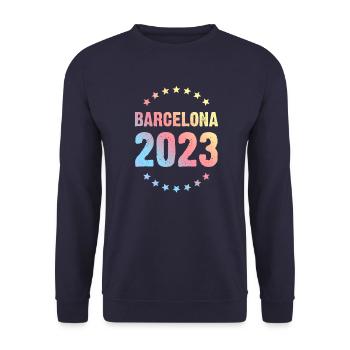 Barcelone 2023 - Sweat-shirt Unisexe - marine - Devant - Alina (178cm) & Michal (187cm)