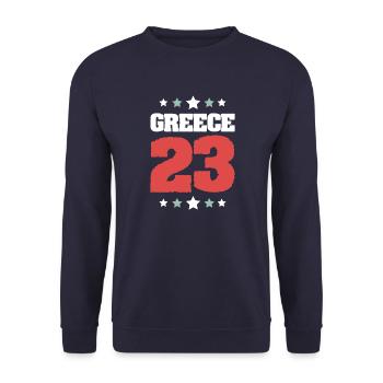 Greece 23 Trikot 2023 - Unisex Pullover - Navy - Vorne - Alina (178cm) & Michal (187cm)