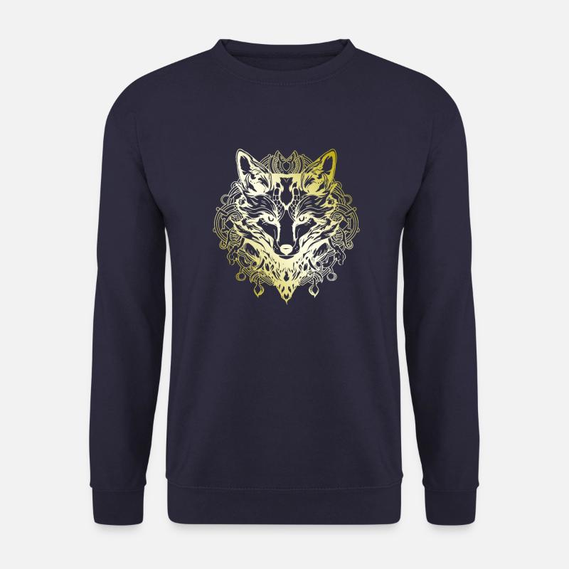 Fuchs Mandala gold - Unisex Pullover - Navy