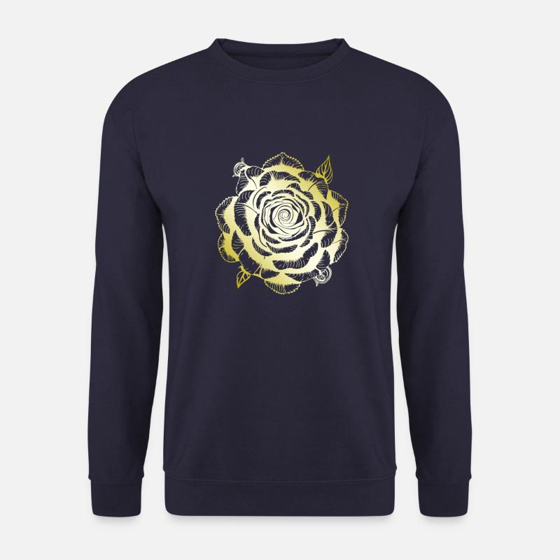 Rose Mandala gold - Unisex Pullover - Navy