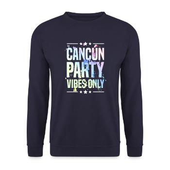 Cancun Party Vibes - Unisex Sweatshirt - navy - Front - Alina (178cm) & Michal (187cm)