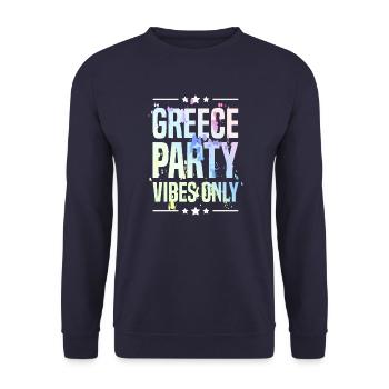 Greece Party Vibes - Unisex Sweatshirt - navy - Front - Alina (178cm) & Michal (187cm)