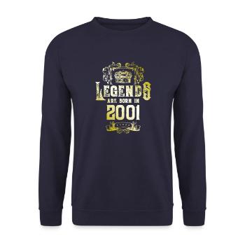 2001 legends geburtstag - Unisex Pullover - Navy - Vorne - Alina (178cm) & Michal (187cm)