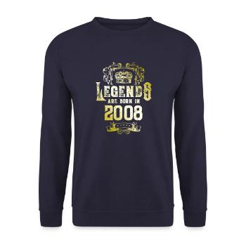 2008 Legends Birthday - Unisex Sweatshirt - navy - Front - Alina (178cm) & Michal (187cm)