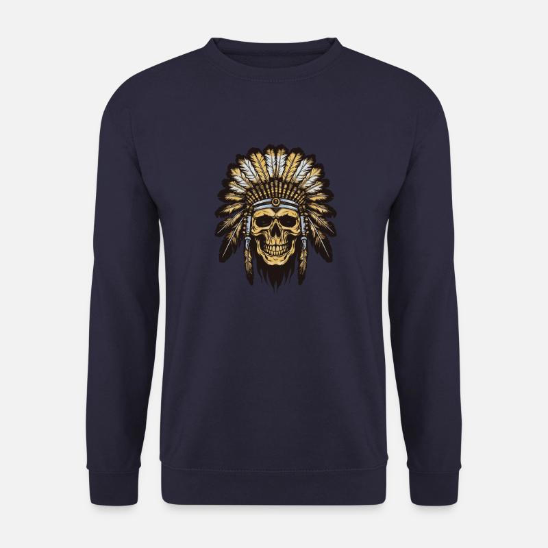 Apache Indian Chief Skull - Unisex Sweatshirt - navy