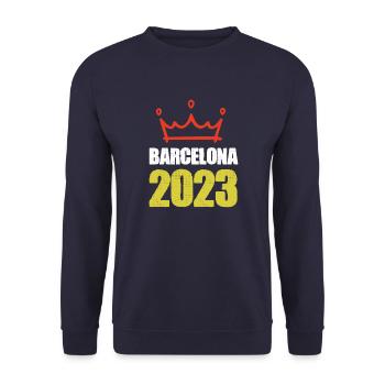 Barcelone 2023 - Sweat-shirt Unisexe - marine - Devant - Alina (178cm) & Michal (187cm)