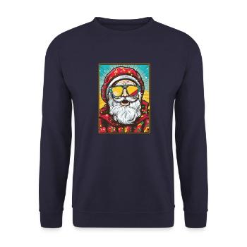 Père Noël Père Noël Père Noël - Sweat-shirt Unisexe - marine - Devant - Alina (178cm) & Michal (187cm)