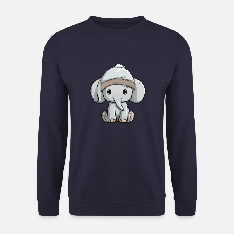 Elephant Winter Comic Cute - Unisex Sweatshirt - navy