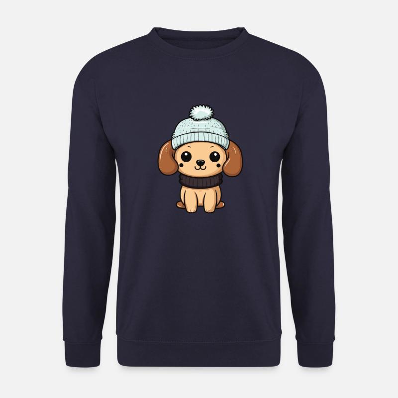 Hund Winter Comic - Unisex Pullover - Navy