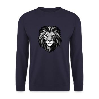 Löwe Kopf Porträt Tier - Unisex Pullover - Navy - Vorne - Alina (178cm) & Michal (187cm)