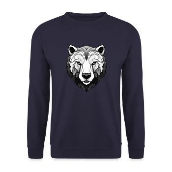 Polar Bear Head Portrait Animal Polar Bear - Unisex Sweatshirt - navy - Front - Alina (178cm) & Michal (187cm)