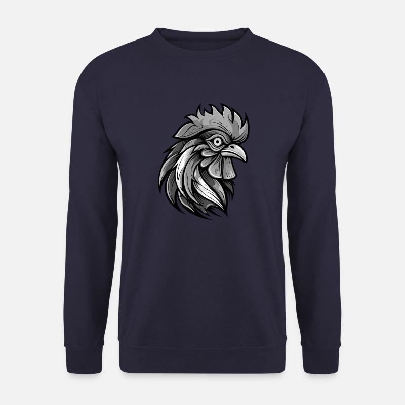 Hahn Kopf Porträt Tier - Unisex Pullover - Navy