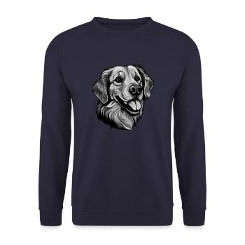 Golden Retriever Dog Head Portrait Animal - Unisex Sweatshirt - navy - Front - Alina (178cm) & Michal (187cm)