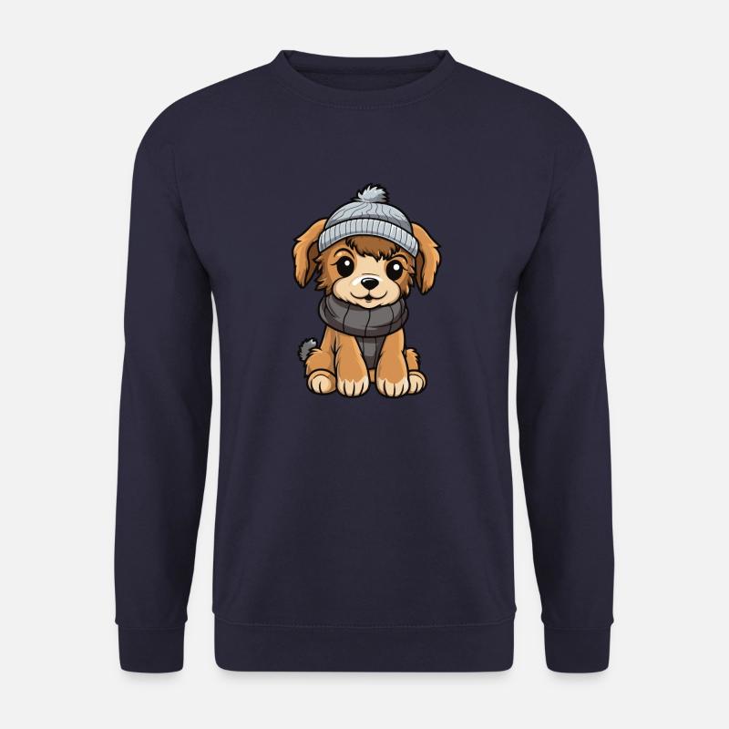 Hund Winter Comic - Unisex Pullover - Navy