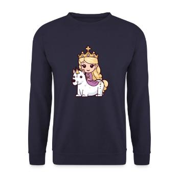 Princesse Cheval Mignon - Sweat-shirt Unisexe - marine - Devant - Alina (178cm) & Michal (187cm)