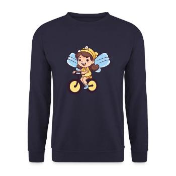 Fée Mignon Vélo Bande Dessinée - Sweat-shirt Unisexe - marine - Devant - Alina (178cm) & Michal (187cm)
