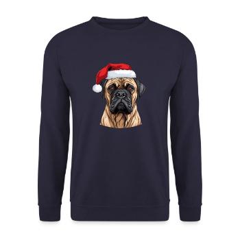 Tête de Noël Boerboel Dog - Sweat-shirt Unisexe - marine - Devant - Alina (178cm) & Michal (187cm)