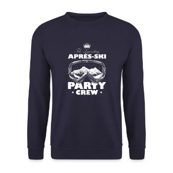 Après Ski Party Crew Motto Team - Unisex Sweatshirt - navy - Front - Alina (178cm) & Michal (187cm)