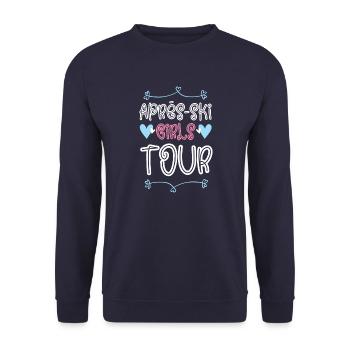 Après-Ski Girls Tour Heart - Sweat-shirt Unisexe - marine - Devant - Alina (178cm) & Michal (187cm)