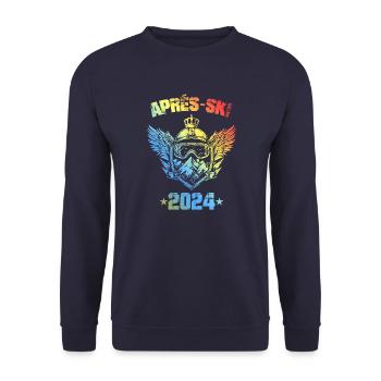 Après Ski 2024 Colorful Ski Goggles - Unisex Sweatshirt - navy - Front - Alina (178cm) & Michal (187cm)