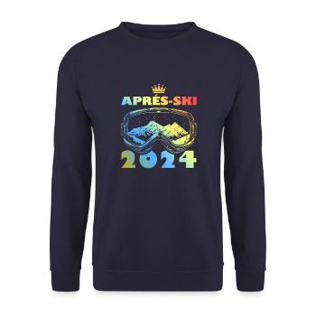 Après-ski 2024 Vacances au ski colorées - Sweat-shirt Unisexe - marine - Devant - Alina (178cm) & Michal (187cm)