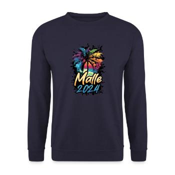Malle 2024 Palmiers Colorés - Sweat-shirt Unisexe - marine - Devant - Alina (178cm) & Michal (187cm)