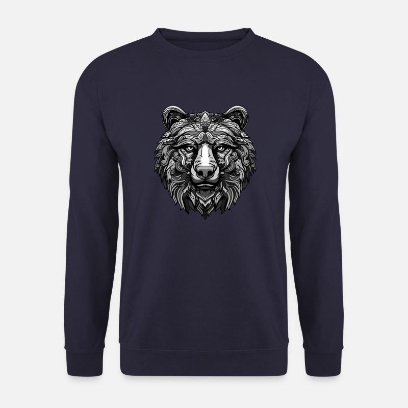 Bär Porträt Kopf Tier - Unisex Pullover - Navy