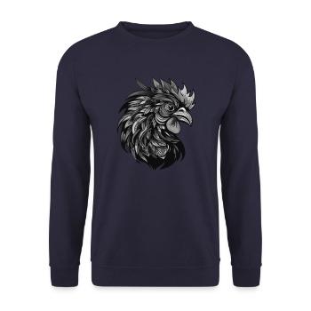 Rooster Portrait Head Animal - Unisex Sweatshirt - navy - Front - Alina (178cm) & Michal (187cm)