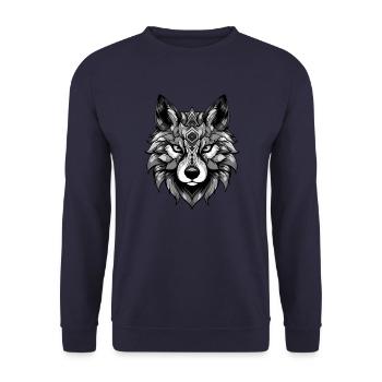 Husky chien Portrait tête Animal - Sweat-shirt Unisexe - marine - Devant - Alina (178cm) & Michal (187cm)