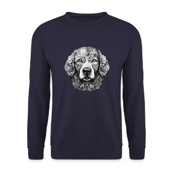 Golden Retriever Dog Portrait Head Animal - Unisex Sweatshirt - navy - Front - Alina (178cm) & Michal (187cm)
