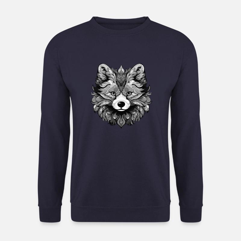 Pomeranian Hund Porträt Kopf Tier - Unisex Pullover - Navy