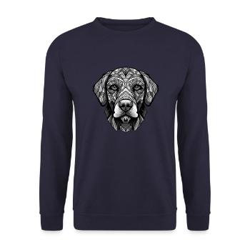 Labrador Dog Portrait Head Animal - Unisex Sweatshirt - navy - Front - Alina (178cm) & Michal (187cm)