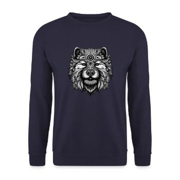Chow Chow Dog Dog Head - Unisex Sweatshirt - navy - Front - Alina (178cm) & Michal (187cm)