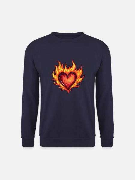 Herz Feuer Liebe - Unisex Pullover - Navy