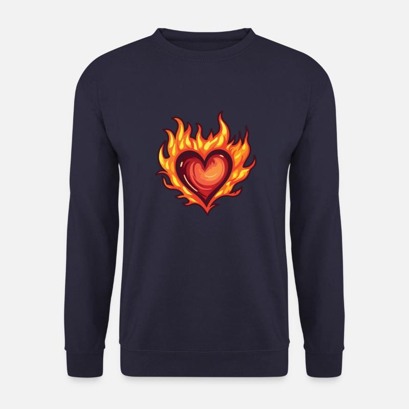 Herz Feuer Liebe - Unisex Pullover - Navy