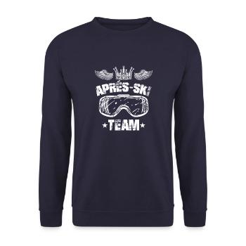 Après Ski Team Holiday Ski Goggles - Unisex Sweatshirt - navy - Front - Alina (178cm) & Michal (187cm)