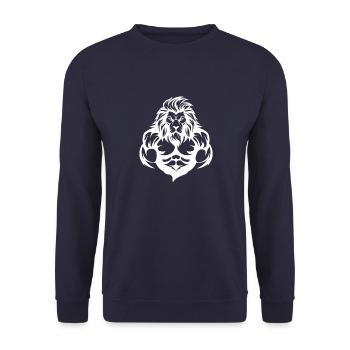 Gymnase d’entraînement Lion Muscles - Sweat-shirt Unisexe - marine - Devant - Alina (178cm) & Michal (187cm)