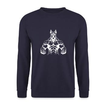 Gymnase d’entraînement des muscles du chien - Sweat-shirt Unisexe - marine - Devant - Alina (178cm) & Michal (187cm)
