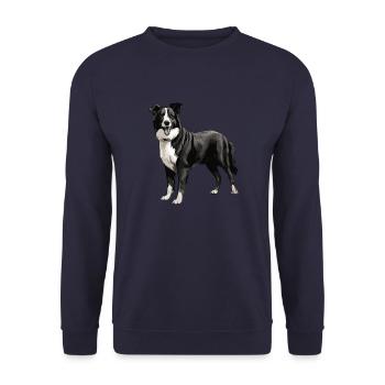 Border Collie Chien Animal - Sweat-shirt Unisexe - marine - Devant - Alina (178cm) & Michal (187cm)