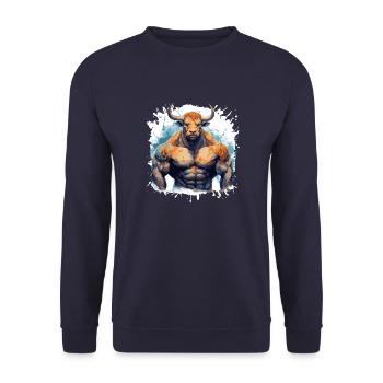 Bull Bull Muscles Musculation Bête - Sweat-shirt Unisexe - marine - Devant - Alina (178cm) & Michal (187cm)