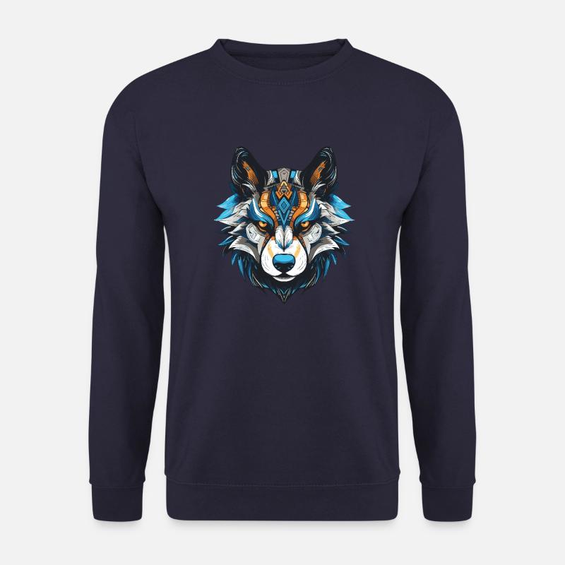 Husky Hund Porträt Kopf - Unisex Pullover - Navy