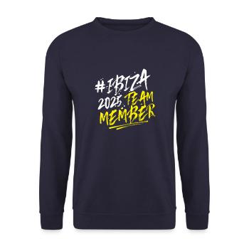 L’équipe d’Ibiza 2025 - Sweat-shirt Unisexe - marine - Devant - Alina (178cm) & Michal (187cm)