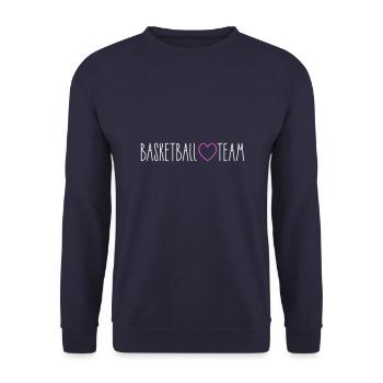 Basketball Team Herz - Unisex Pullover - Navy - Vorne - Alina (178cm) & Michal (187cm)