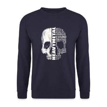 Heavy Metal Word Cloud - Unisex Pullover - Navy - Vorne - Alina (178cm) & Michal (187cm)