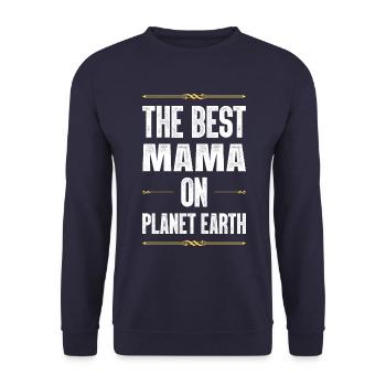 Best Mom Saying Mom Mom - Unisex Sweatshirt - navy - Front - Alina (178cm) & Michal (187cm)