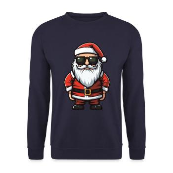 Santa Claus Comic Santa - Unisex Sweatshirt - navy - Front - Alina (178cm) & Michal (187cm)