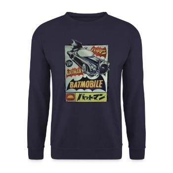 DC Comics Originals Batman Batmobile Japanese - Unisex Sweatshirt - navy - Front - Alina (178cm) & Michal (187cm)