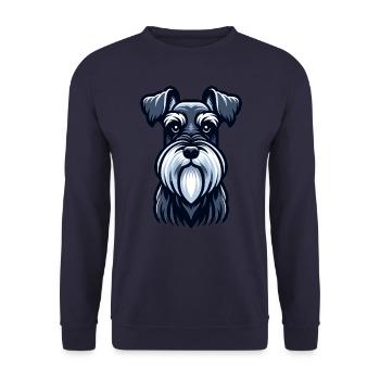 Miniature Schnauzer Portrait Schnauzer Schnauzer - Sweat-shirt Unisexe - marine - Devant - Alina (178cm) & Michal (187cm)