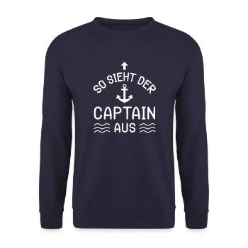 Capitaine T-Shirt Capitaine cadeau de bateau de plaisance - Sweat-shirt Unisexe - marine - Devant - Alina (178cm) & Michal (187cm)