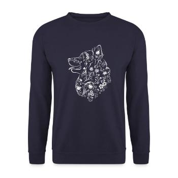 Kukkaislappari Vaalea - Unisex Sweatshirt - navy - Front - Alina (178cm) & Michal (187cm)